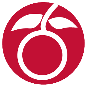 Pictogramm zum Thema Landwirtschaft und Obstbau. Rot mit weißem Motiv einer Frucht.Link zu Zeitfesntern zum Thema Landwirtschaft & Obstbau im Alten Land