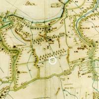 Karte von 1784, die historischen Deichlinien, die Ladekop als Polder einschließen sind zu erkennen.