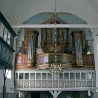 Foto der Schnitger-Orgel in St. Martini et Nicolai in Steinkirchen